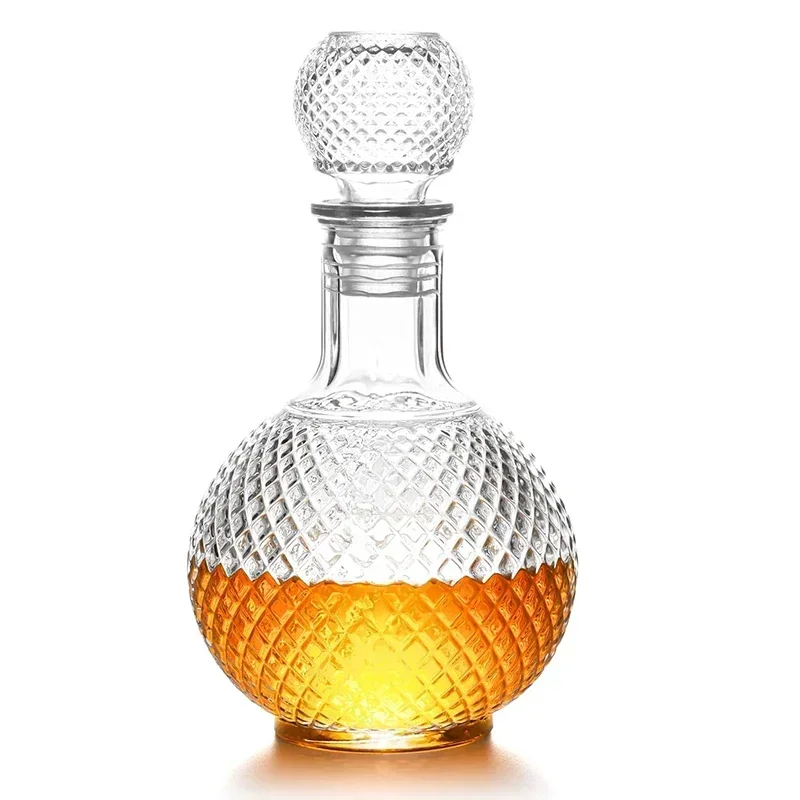 Whiskey Decanter Set 50ML/250ML/500ML/1000ML Glass Liquor Decanter with Airtight Globe Stopper, Whiskey Decanter for Alcohol, Wine, Mouthwash
