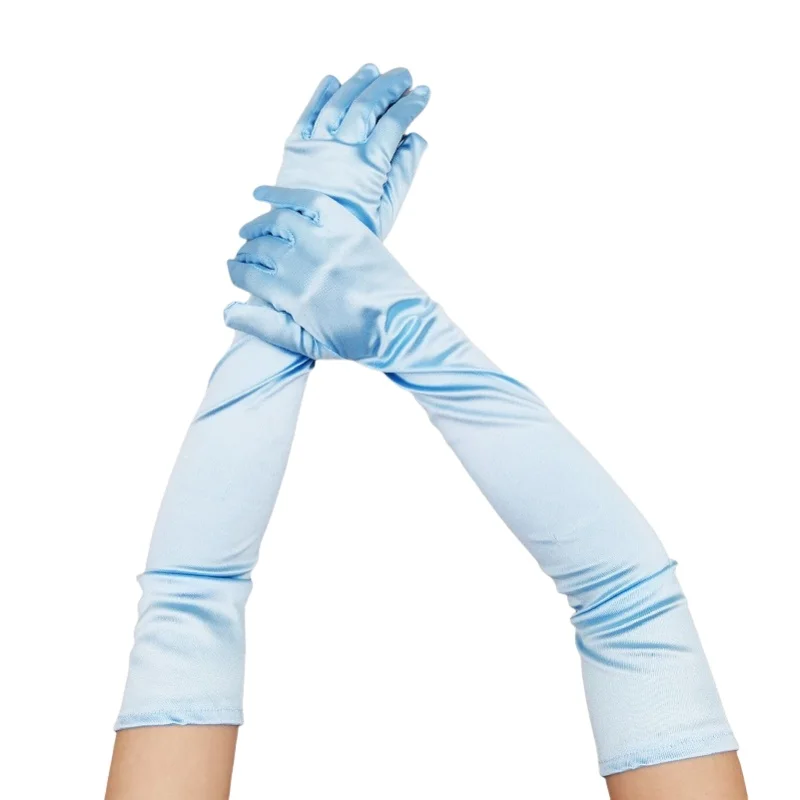 Extended ceremonial satin gloves stretch retro party cosplay ladies fashion wedding costume gloves cosplay gloves fashion gloves