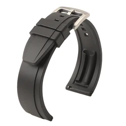Waterproof Sport Silicone Watch Band - Versatile Rubber Strap in Multiple Sizes - 22mm (Black)