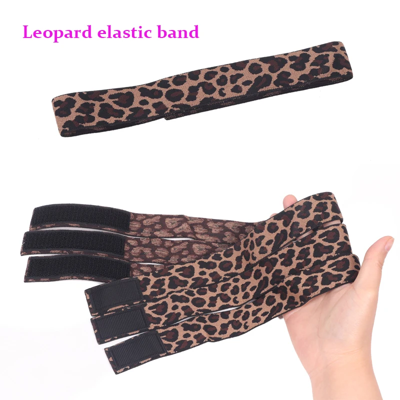 1Pcs Edge Melt Band For Lace Wig 1Pcs Hair Pomade Stick For Broken Hair Leopard Adjustable Elastic Headband & Wax Stick Set