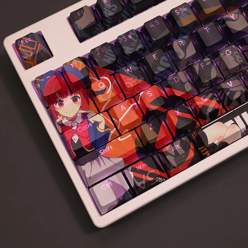 Arima Kana Anime Keycap Oshi no ko Pbt Sublimação Dye Transmissor de Luz Interruptor Cereja Cross Key Cover Teclado Mecânico 108 - Imagem 5