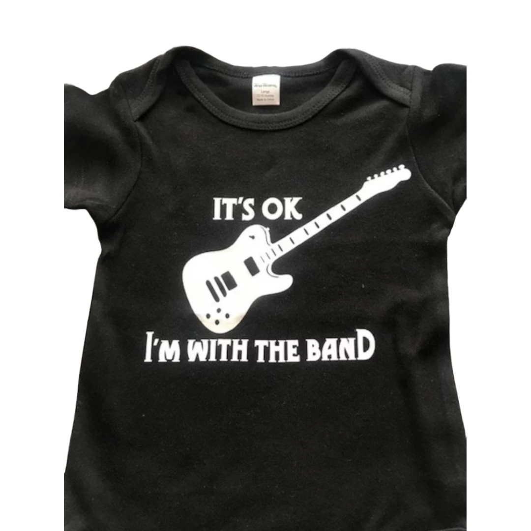 Va Bene Sto Con La Band Cool Rock Guitar Baby Body Boy O Girl Toddler Neonato Gift Custom Tee