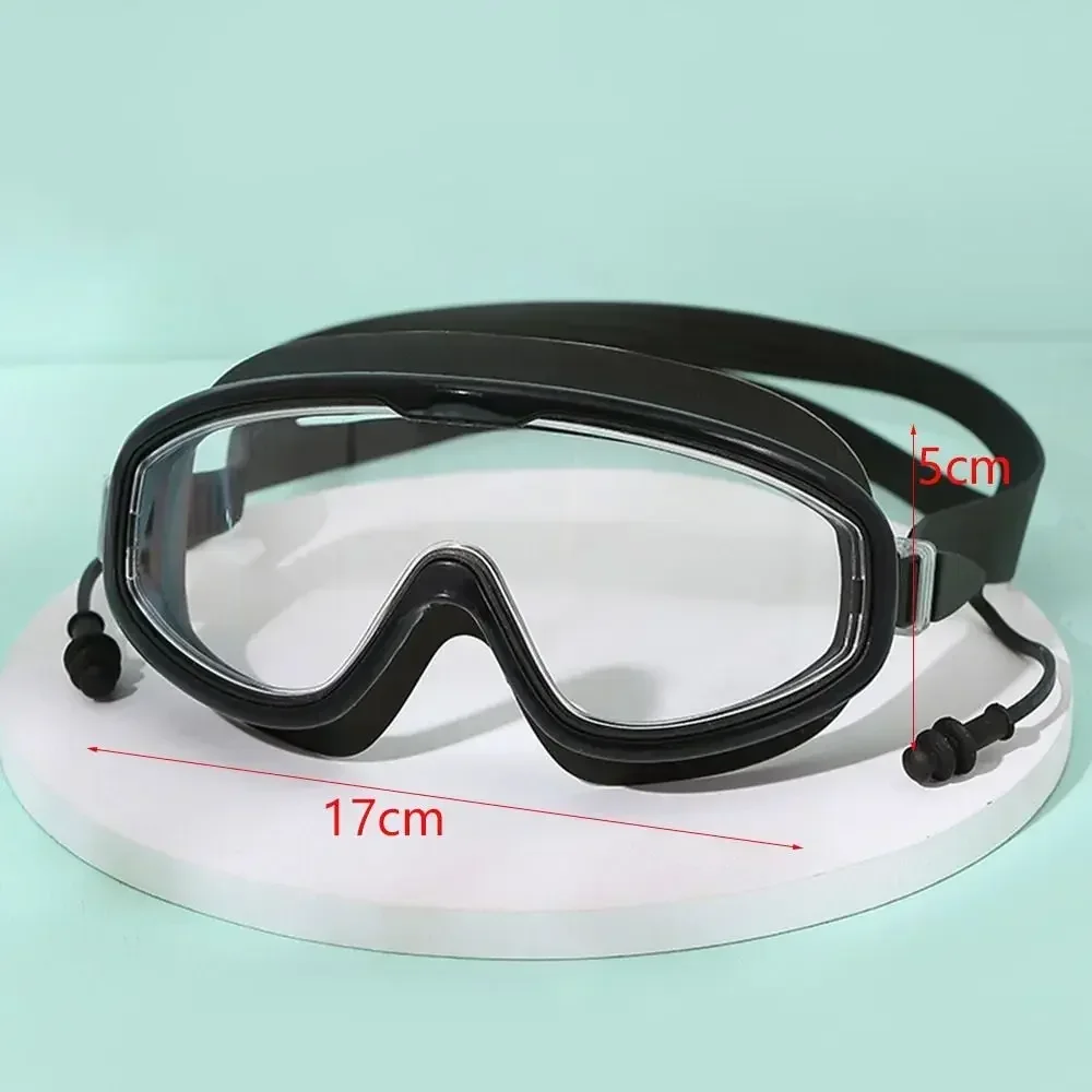 Outdoor Swim Goggles Anti-Fog Wide View Scuba Diving Swimming Glasses with Earplugs for Adult Youth 6