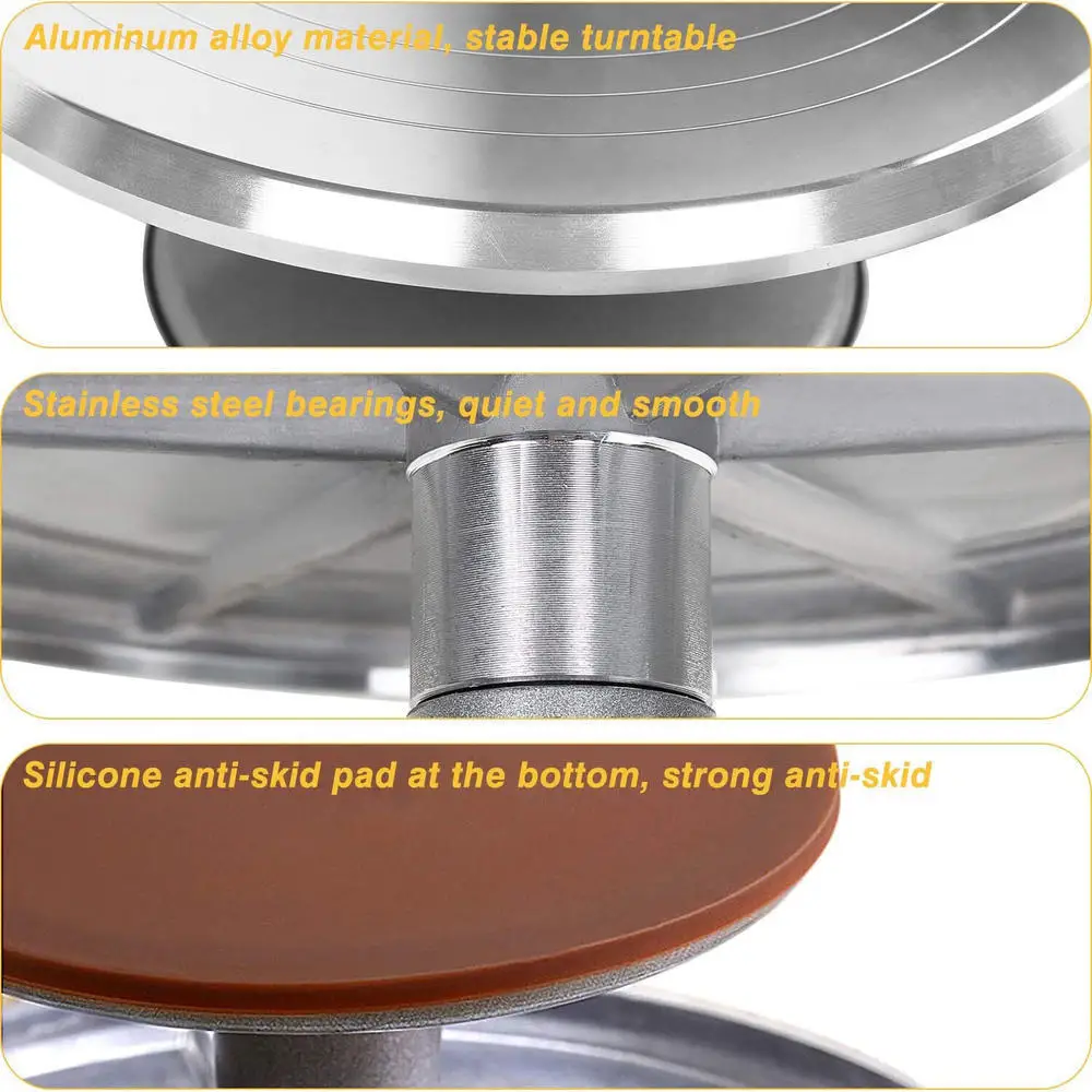 High Quality Aluminum Alloy Rotating Cake Decorating Stand Turntable with  Silicone Non-slip Bottom - AliExpress