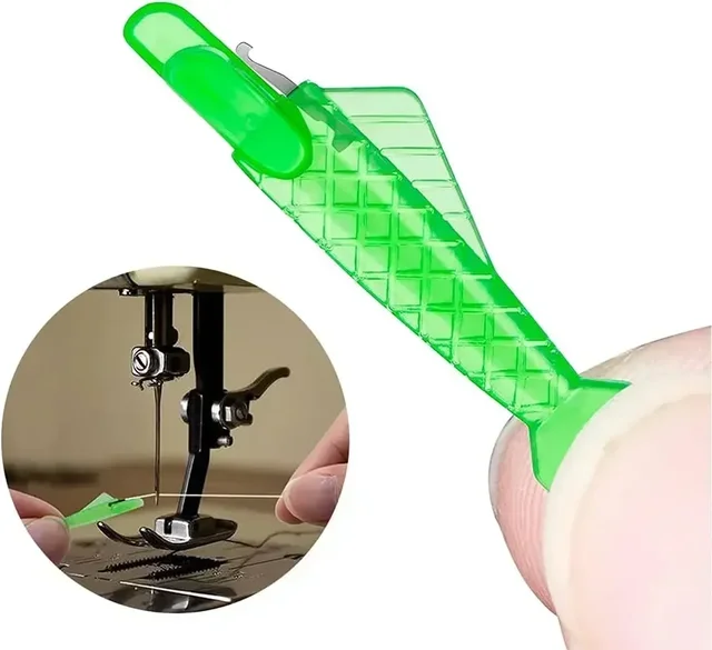 Mini Automatic Needle Threader With Hook Plastic Needle Sewing Machine Insertion Elderly Quick Changer Craft Accessories 2