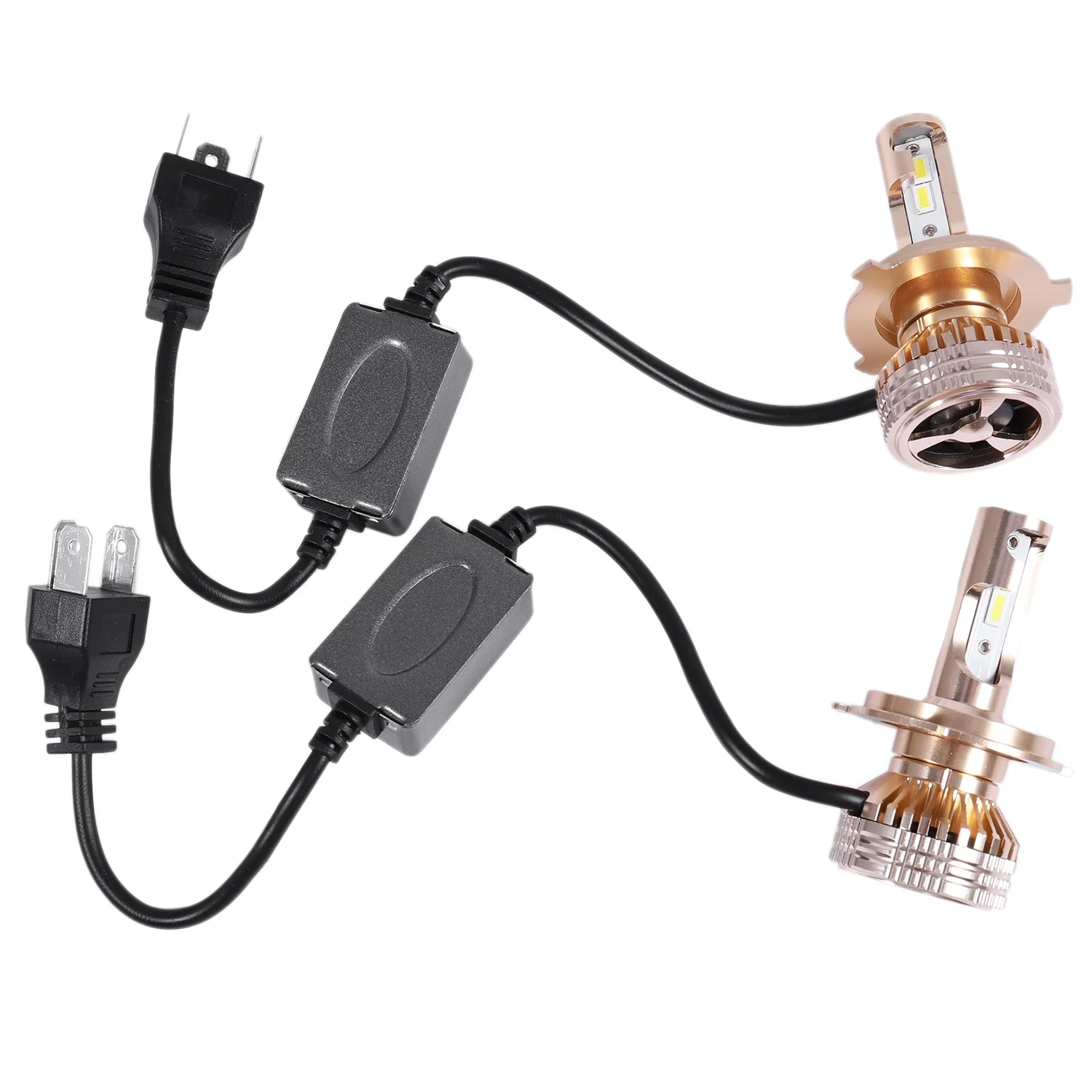

All-In-One Led-Tx3570 Chip Aluminum EV17 2 Pcs Car Led Headlight Gold 12000 Lumens 60W H4 Focused Headlight Fog Light Bulbs