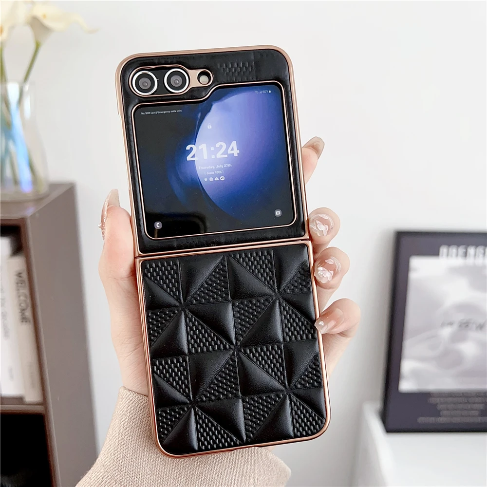 

Роскошный кожаный чехол с полным покрытием для Samsung Galaxy Z Flip 5 5G, ультратонкий ударопрочный чехол для телефона, оболочка, чехлы