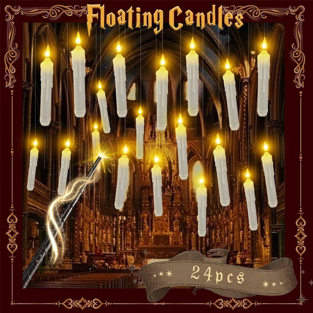 Magic Floating Candles with Wand Remote Control Flameless Remote Taper  Electronic Candle Halloween Party Decor Candle Lights - AliExpress