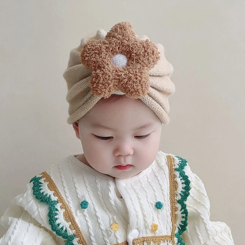 

Nursery Hospital Turban Hat Baby Beanie Cap Headwrap for Baby Infants Toddlers Newborn Soft Bonnet Cap with Big Flower