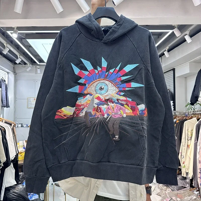 

colorful embroidery eyes mens sport graphic hooded hoodies sweatshirts pullovers for men women