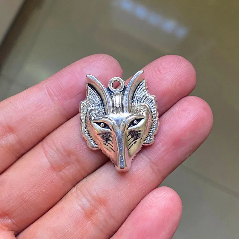 

4pcs 30x24mm Silver Color Fox Pendants Charms Jewelry Making DIY Men's WomenNecklace Bracelet Handmade Crafts Accessories