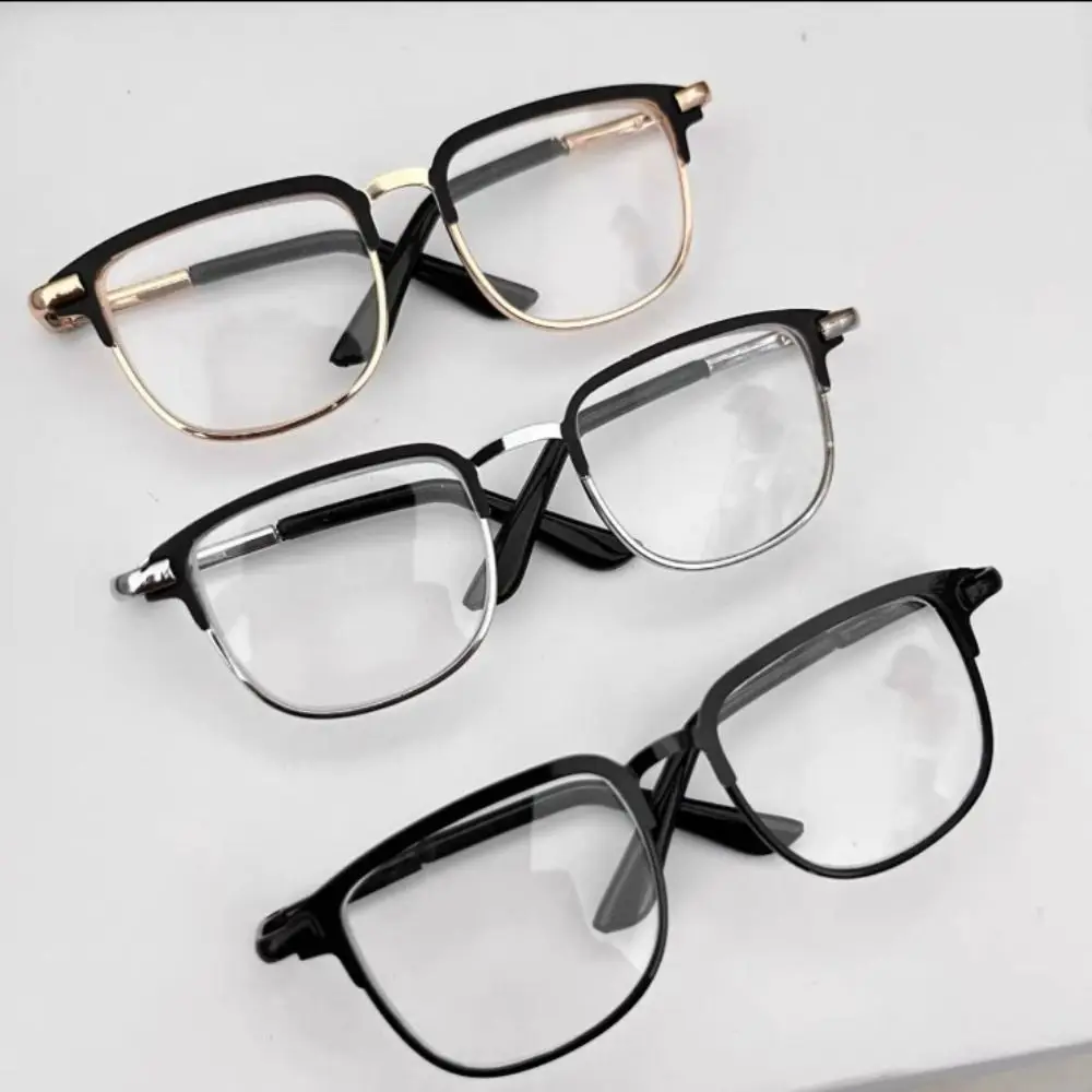 Fashion Metal Doll Glasses Ellipse Frame Photo Prop Pets Glasses Doll Accessories 20cm Dolls