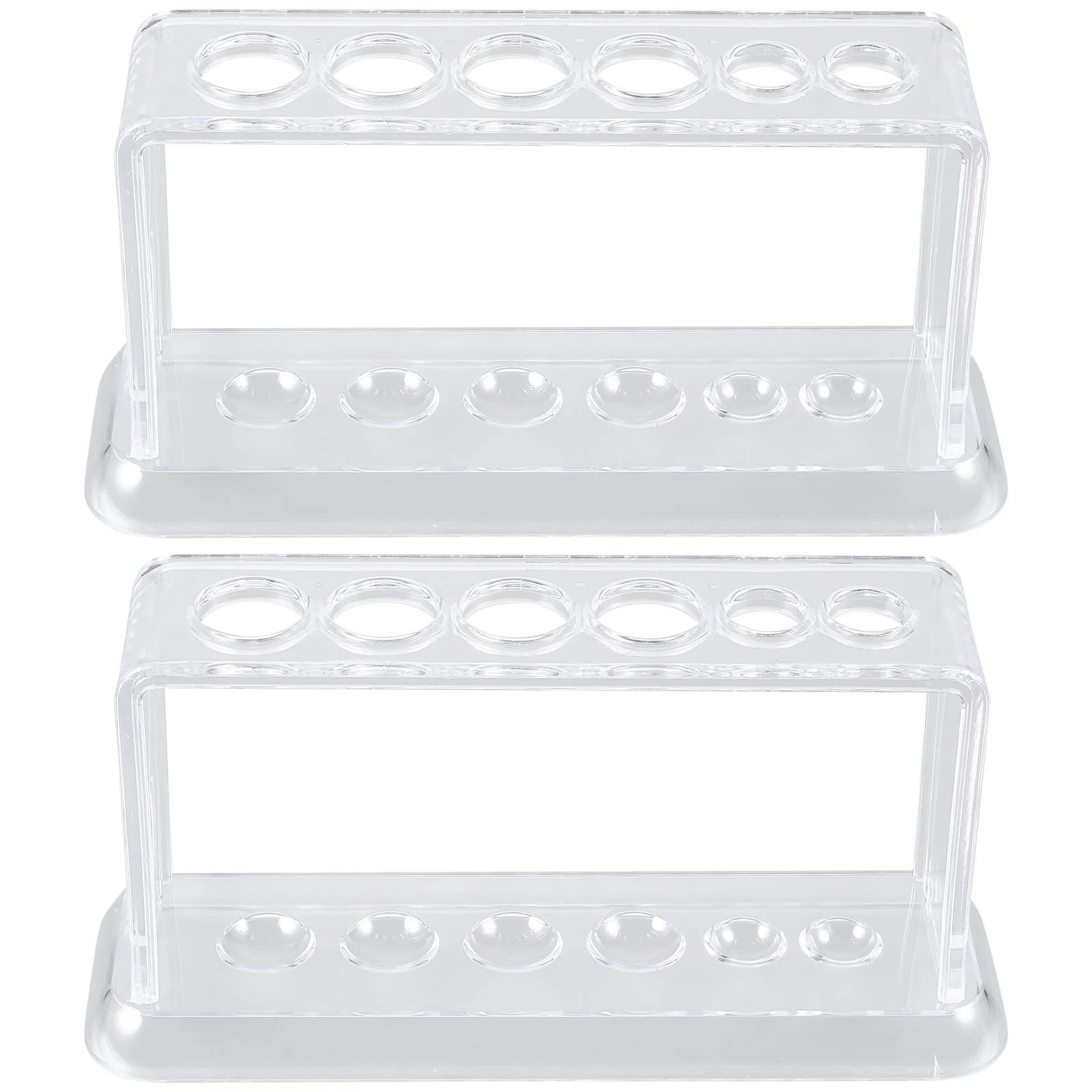 2 PCS Container Supplies Test Tube Rack Clear Holder Holding Plastic Storage Shelf