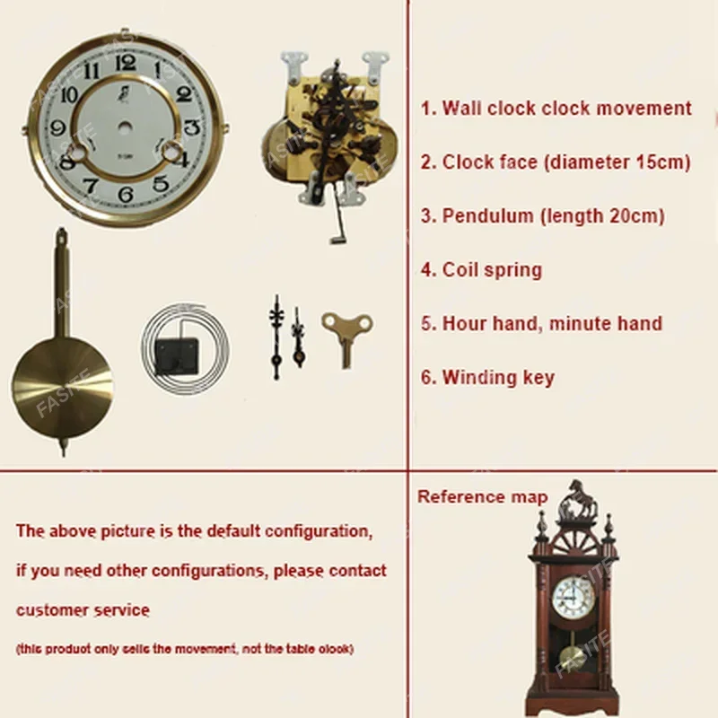 Superior F Type 31 Day Grandfather Clock Mechanical Movement DIY Clockwork Clock Accessories Full Set Winding Upright Metal Cloc 6