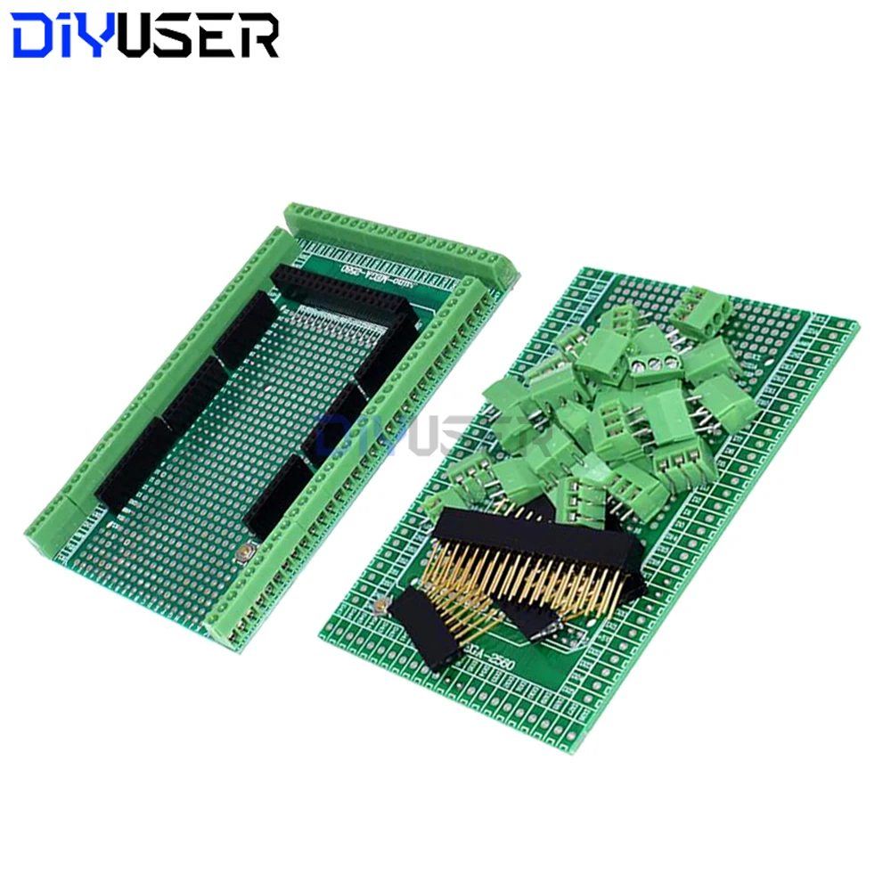 Arduino MEGA 2560 R3 Shield Board Prototype Expansion Module with Screw Terminal Blocks & Double-Side PCB Kit