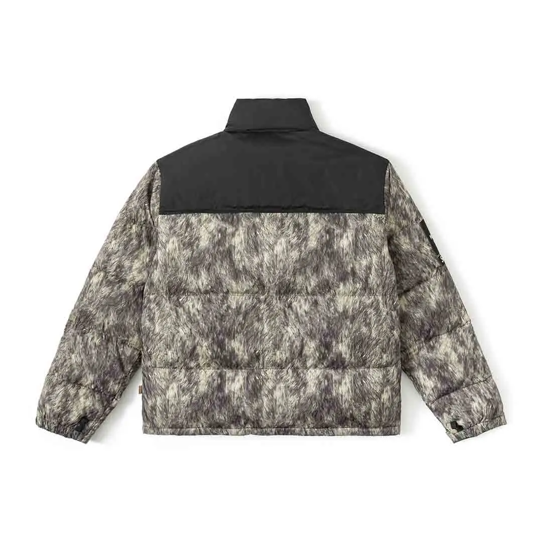 Winter Color Blocking Logo Embroidery Stand Collar Women Men Down Jacket Casual Hooded Down