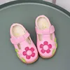 Children Leather Shoes Sweet Chic Princess Shoes for Girls Walking Causal Hollow-out Kids Fashion Flat Shoes Non-slip Hook Loop 3