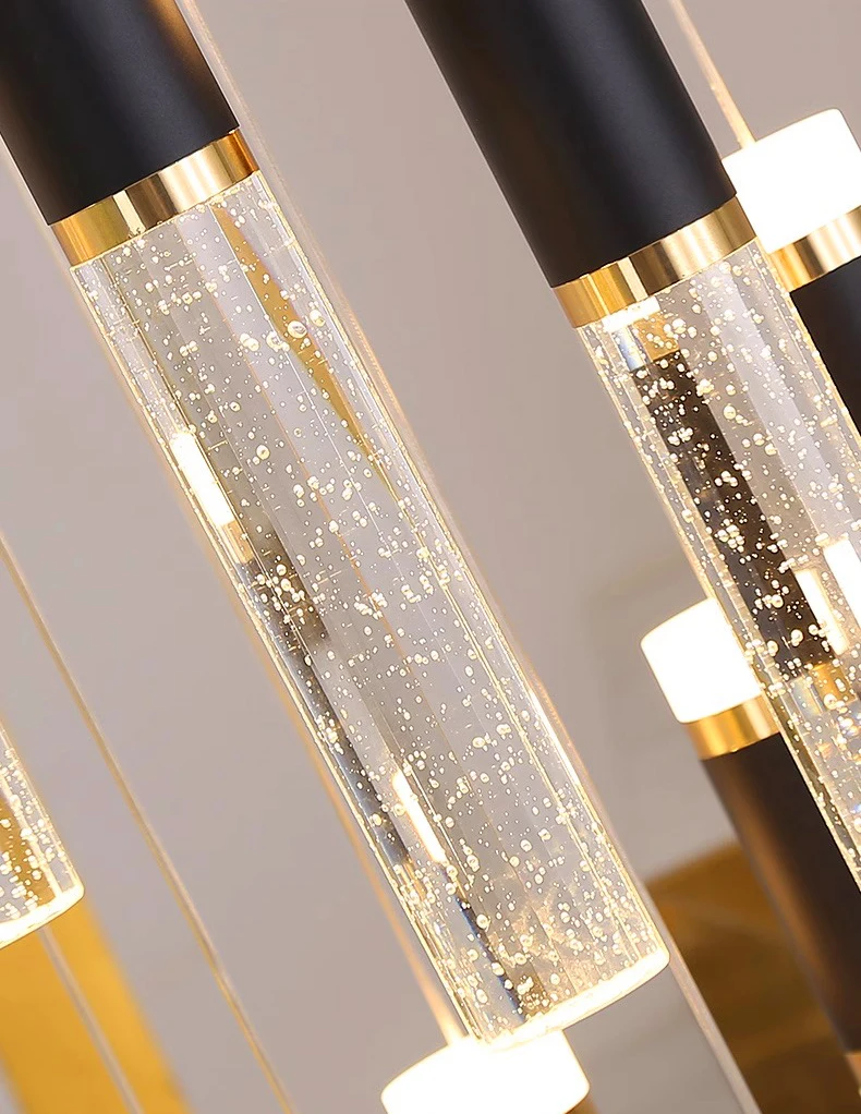 Modern Crystal Chandelier - Elegant Pendant Lamp for Living Room and Staircase