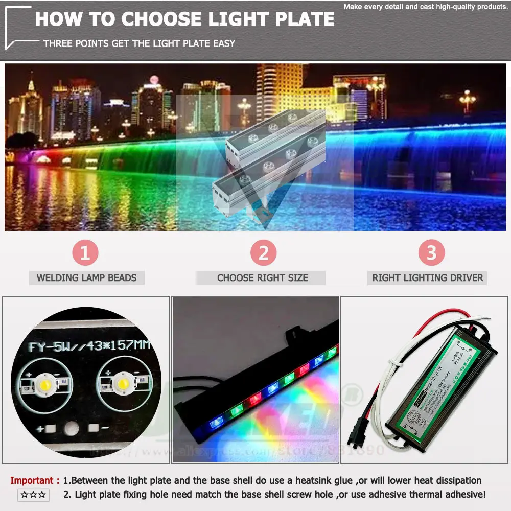 LED PCB High Power Aluminun Plate Floodlight Installed Base Heatsink 10Pc 1W 3W 5W 6W 7W 10W Bar Strip for Wall Light Table Lamp