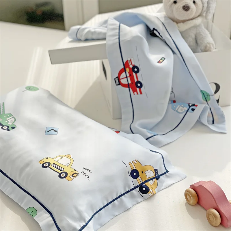 Cartoon Children's Tencel Pillowcase 30X50 Summer Kindergarten Baby Cool Pillowcase 1