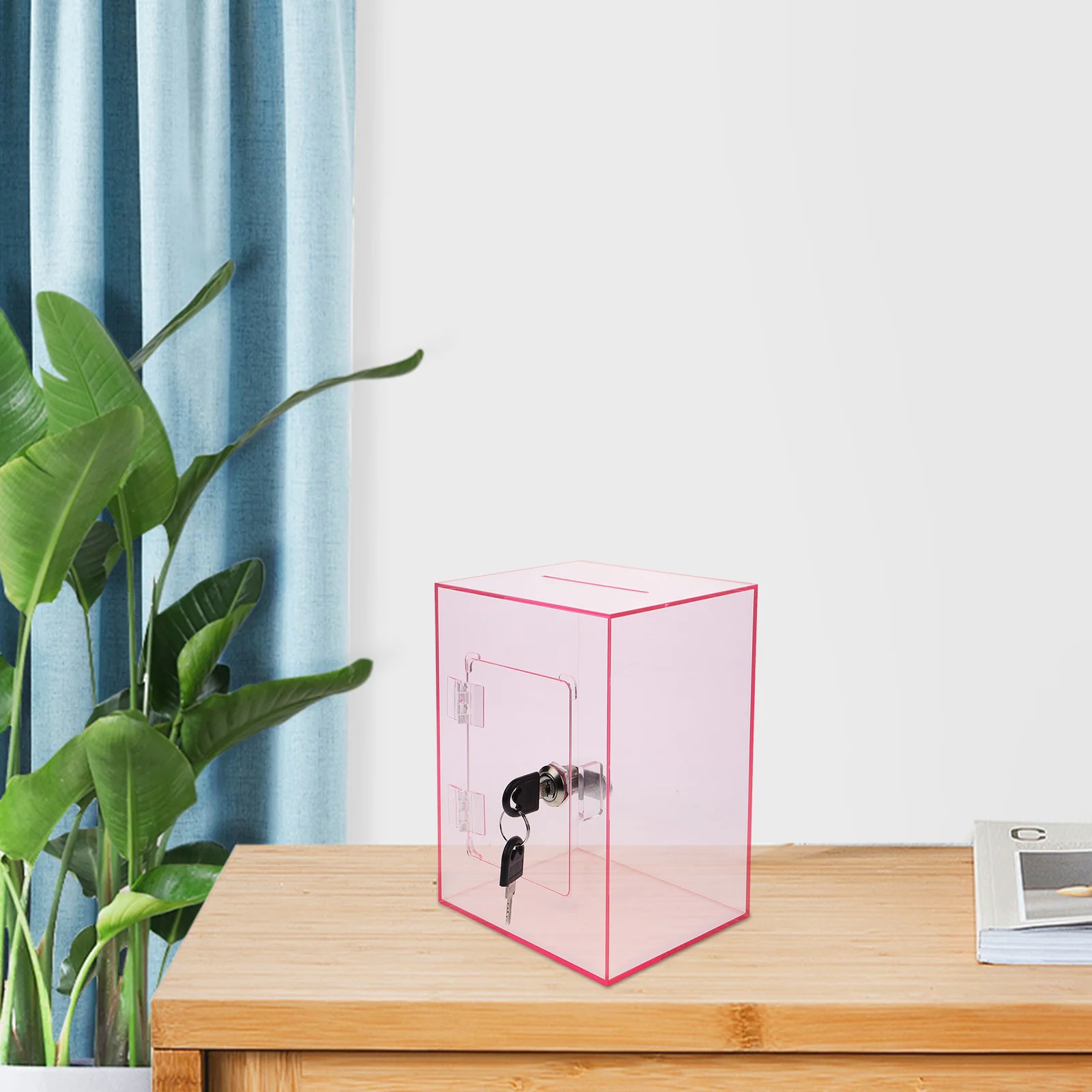 Acrylic Material Safe Wear Resistance Money Boxes Clear Acrylic Box With Lock Donation Box For Suggestion Box With Lock Complain 4