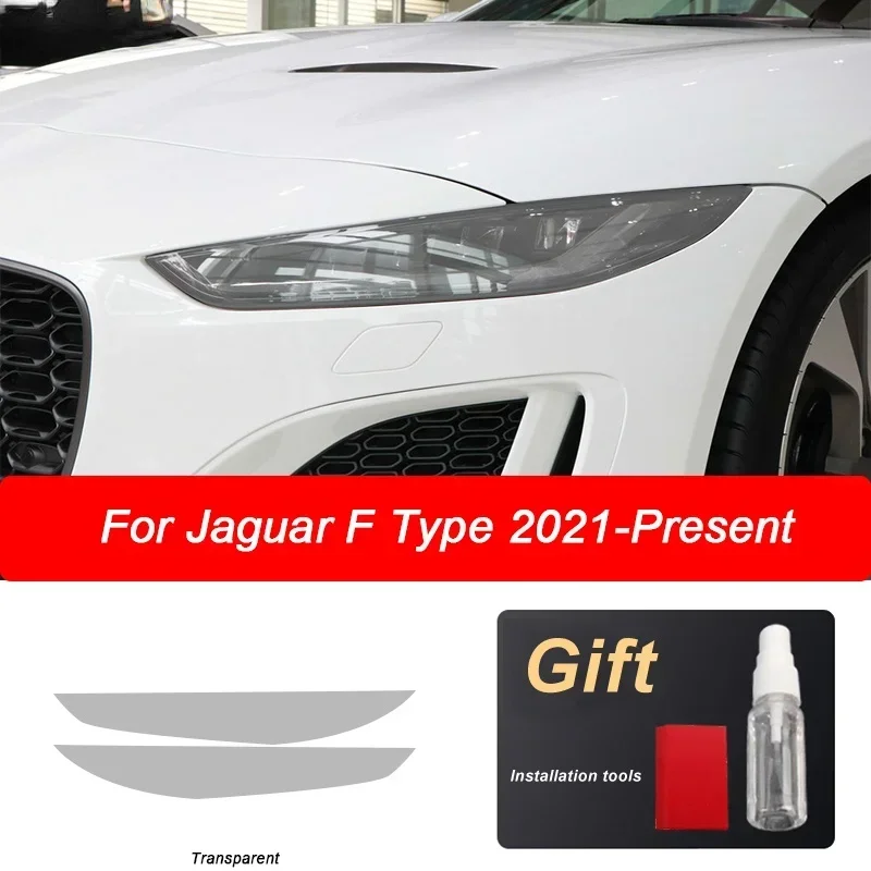 

2 pieces transparent black TPU car headlights protective film For Jaguar F X152 2013- Gift vinyl headlight sticker Accessories