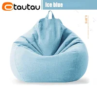 OTAUTAU Filled 70cm Bean Bag Sofa with Filler Big Cotton Linen Lazy BeanBag Bedroom Chair Puff Relax Lounge Couch DD002 4