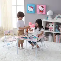 Kids 3-Piece Table Chairs Set Playroom Bedroom Durable PVC Metal Sturdy Construction Adorable Design Imagination Creativity Ages 2
