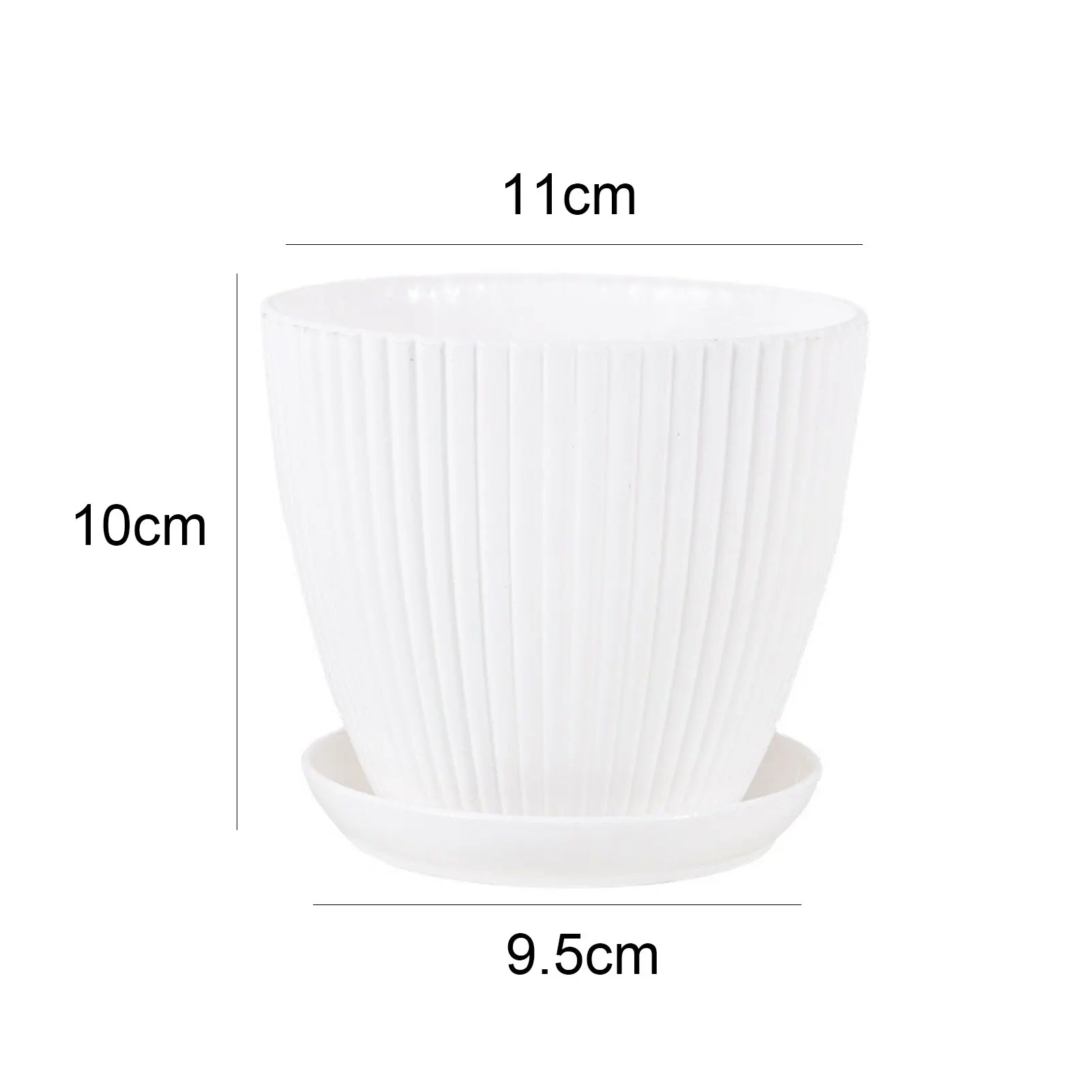 Green Double-Layer Plastic Flower Pot with Tray - Succulent Planter