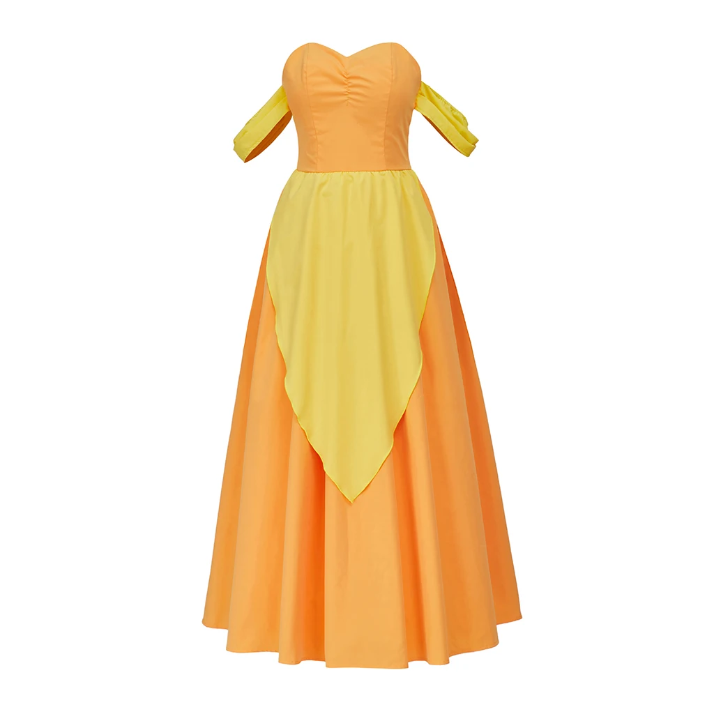 Beauty and the Beast: Belle | Red/ Yellow / Green Cosplay Costume 45 Disney Beauty and the Beast Bimbettes Cosplay Costume for Women (Unofficial)