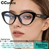 CCspace Cat Eye Woman Reading Glasses Prescription Glasses Multifocal Eyeglasses Anti-blue Light Diopter Eyewear Brand Design