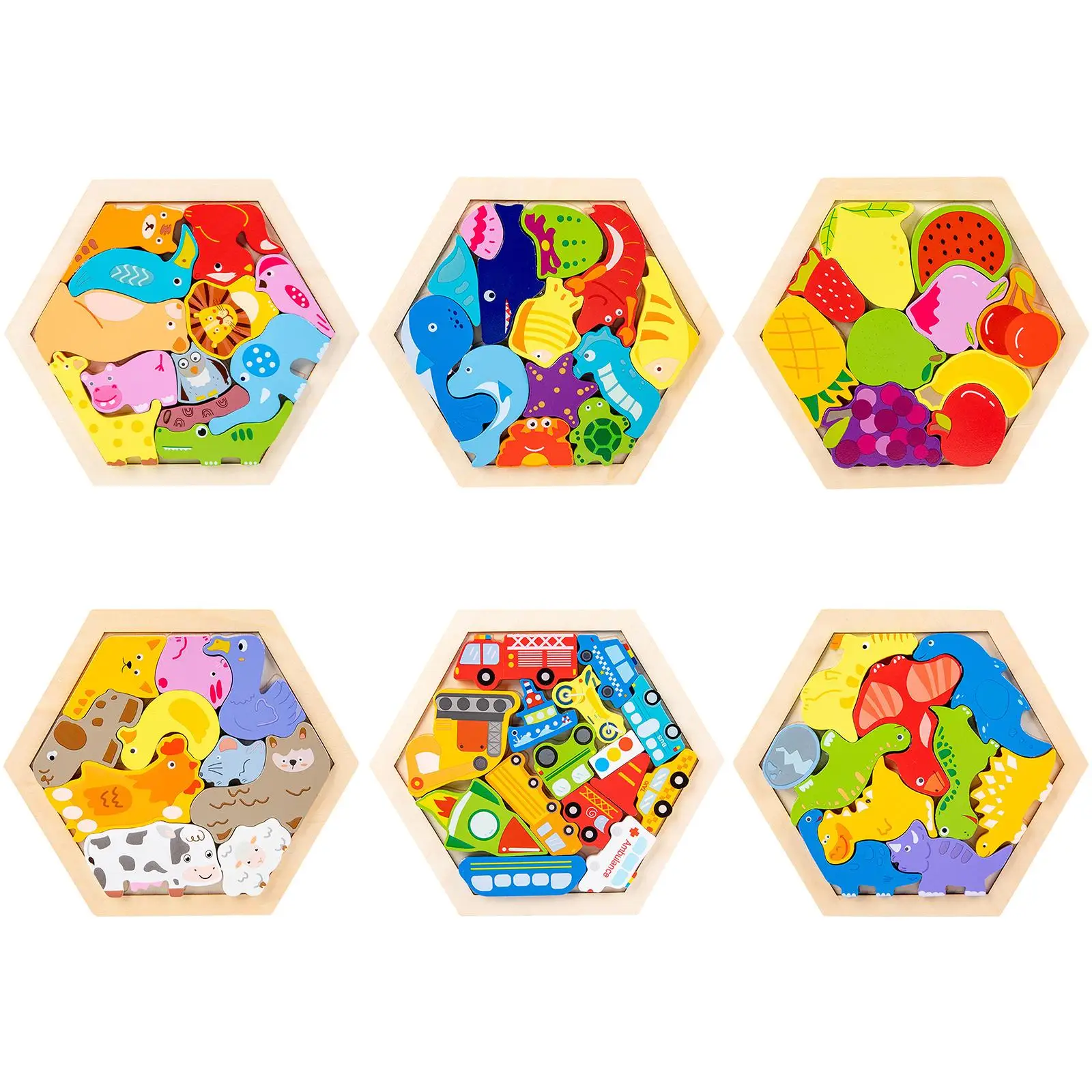 

3D Wooden Jigsaw Puzzles Educational Toy Sorting Stacking Blocks Teaching Aids Education Learning Toy Age 4+