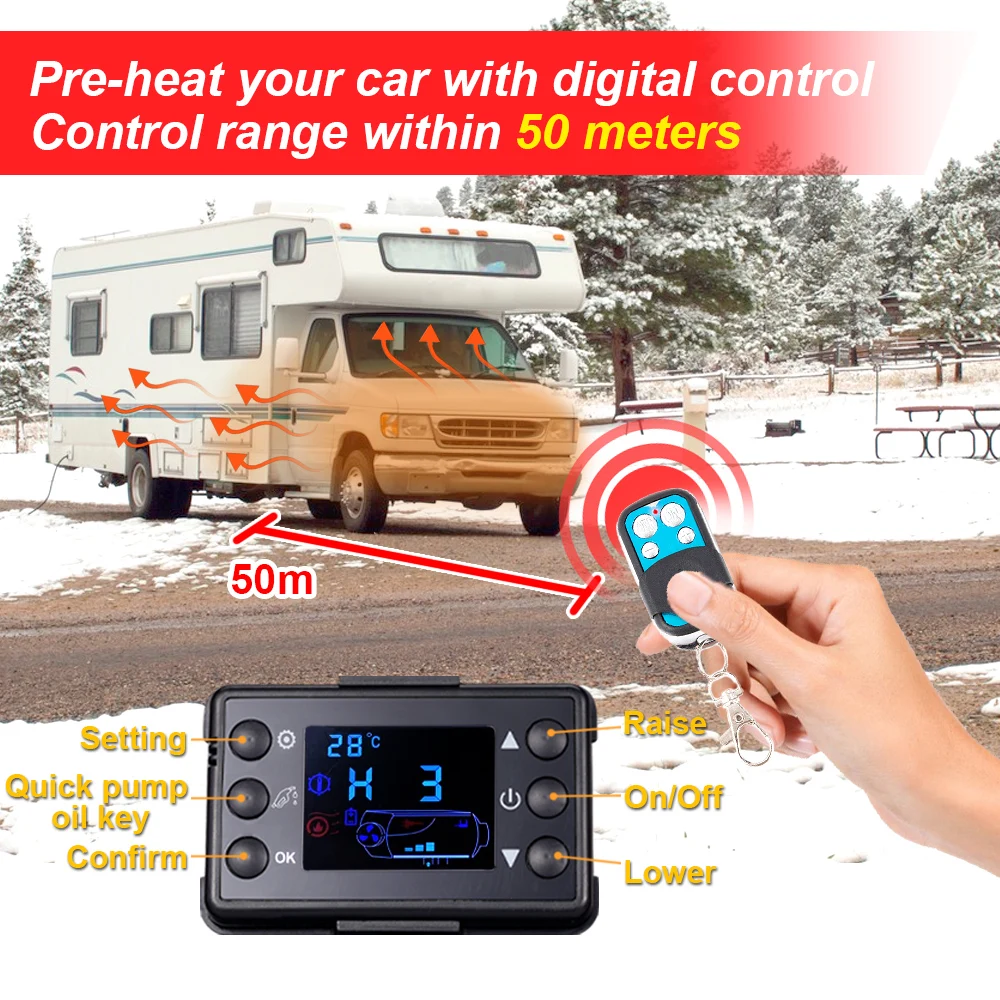 5KW Air Diesel Parking Heater Display Switch Control 6-button LCD Switch For Parking Heater Controller Board Motherboard