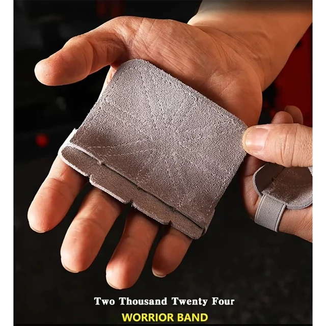 Fitness Cowhide Leather Four Fingers Glove Breathable Anti-slip Shock Absorption Yoga Dumbbell Sports Glove Workout Hand Support 4
