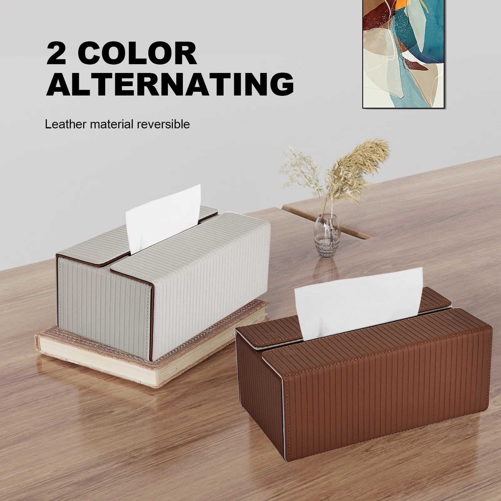 

New Arrival! Home Decorative Desk Tissue Box Cover Foldable Car Napkin Holder 1 Box 2 Sides Use Large Tissue Case