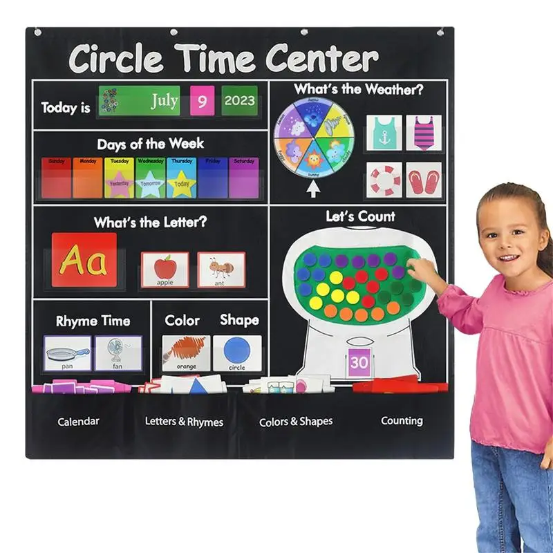 

Circle Time Children Preschool Classroom Circle Time Learning Center Learning Wording Rhyme Shape Color Weather Pocket Chart