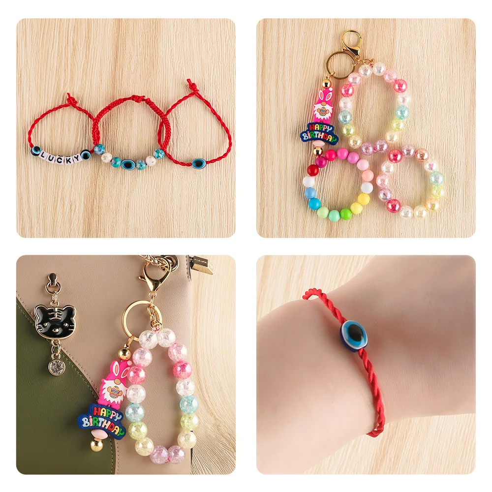 4/5/6/8/10/12mm 원형 스페이서 비즈, 악마의 눈 비즈, 스트라이프 레진 스페이서 비즈, 쥬얼리 제작 DIY 팔찌 목걸이 참 장