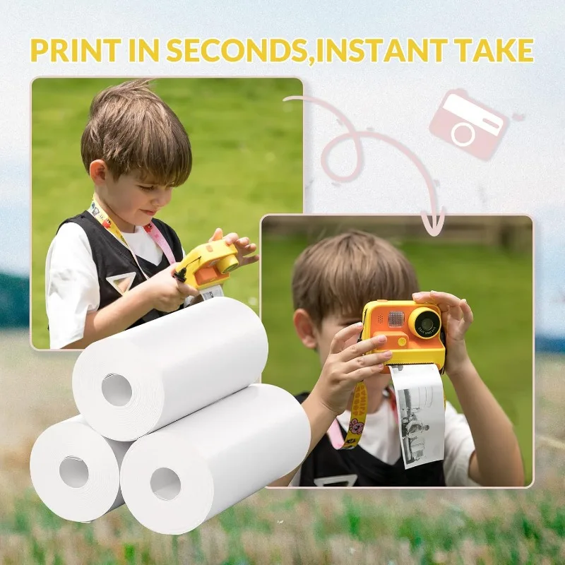Kids Instant Camera Refill Print Paper-Photo Print Thermal Paper Compatible with Most Camera Instant Print,2.2 x1 Inch,White