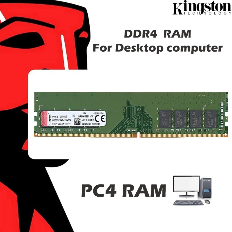 Kingston PC4 RAM DDR4 geheugen 4GB 8GB 16GB 2133/2400/2666/3200MHz UDIMM 288Pin Computer game geheugen
