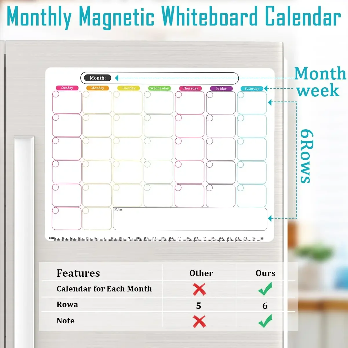 Magnetic Fridge Calendar Magnetic Fridge Magnets Magnetic Fridge Stickers Magnetic Fridge Board Fridge Magnetic Whiteboard Calendar Dry Erase Calendar Refrigerator Fridge Magnets Monthly Magnet