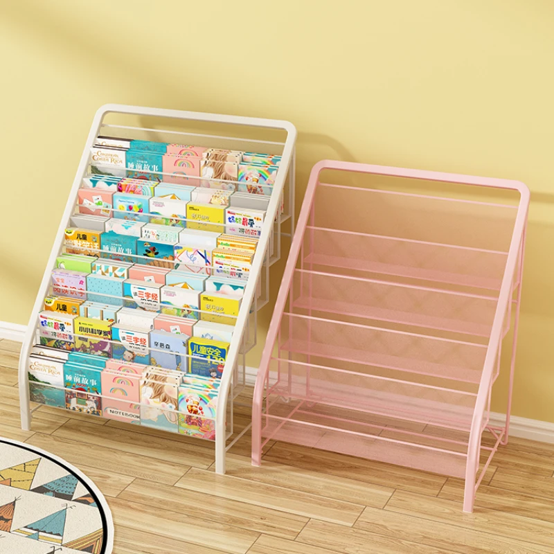 Children Bookcases Aesthetic Room Furniture Storage Living Cabinet Type Book Magazine Rack Estanteria Habitacion Iron Shelf Home