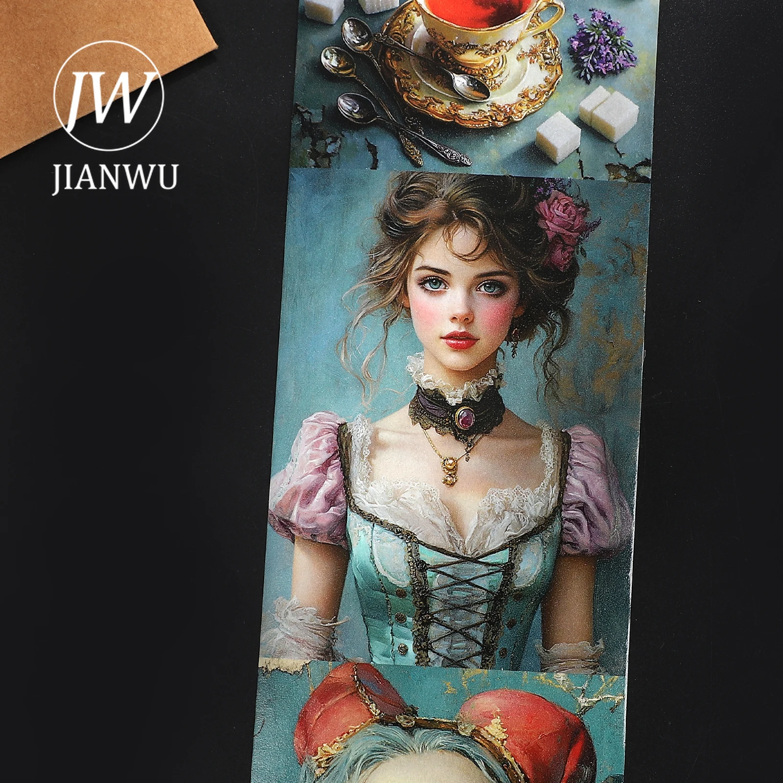 JIANWU 80mm * 204cm 빈티지 앨리스의 동화 모험 풍경 소재 콜라주 와시 테이프 크리 에이 티브 DIY 저널 문구