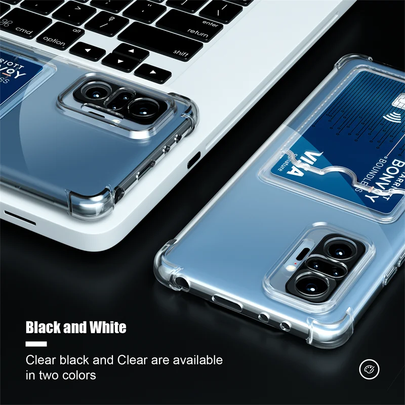 Clear Phone Case with Card Holder and Bag Attachment