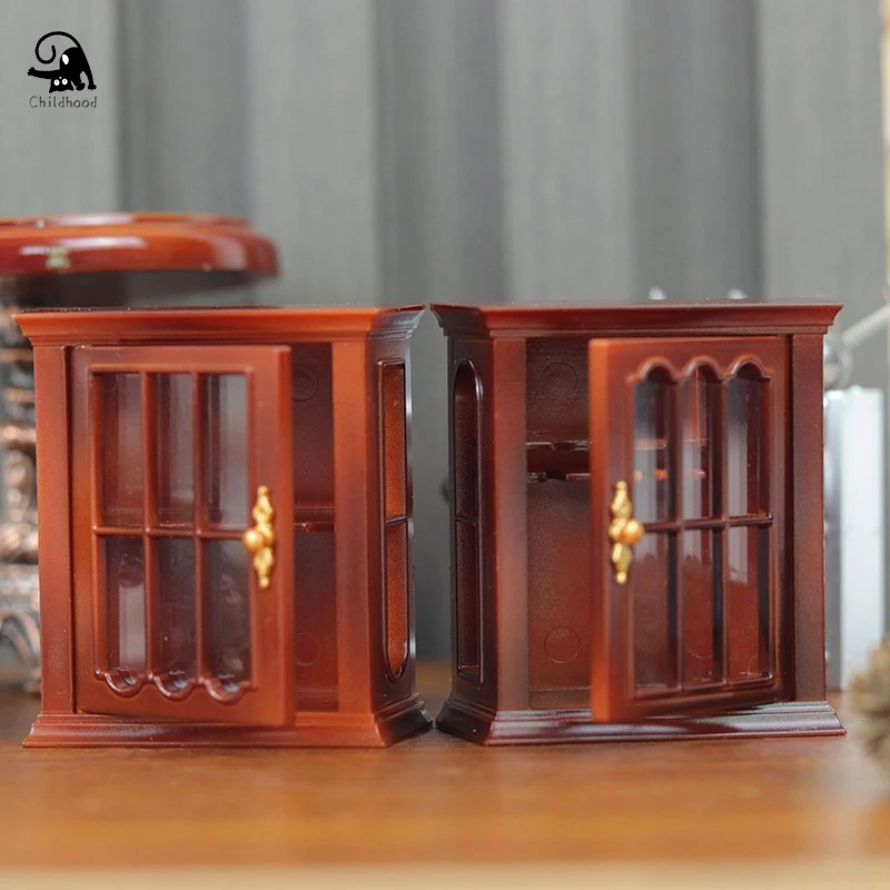 

1Pc 1:12 Dollhouse Miniature Plastic Cabinet Doll House Handcrafted Wall Cabinet Wine Cabinet Furniture Model Decor Mini Cabinet