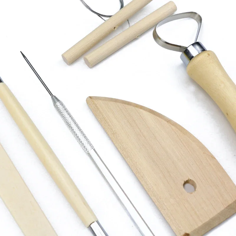 8Pcs Set Clay Ceramics Molding Tools Wood Knife Pottery Tool Practical Stainless Steel Shaping Sculpture Carving Ceramic Tools