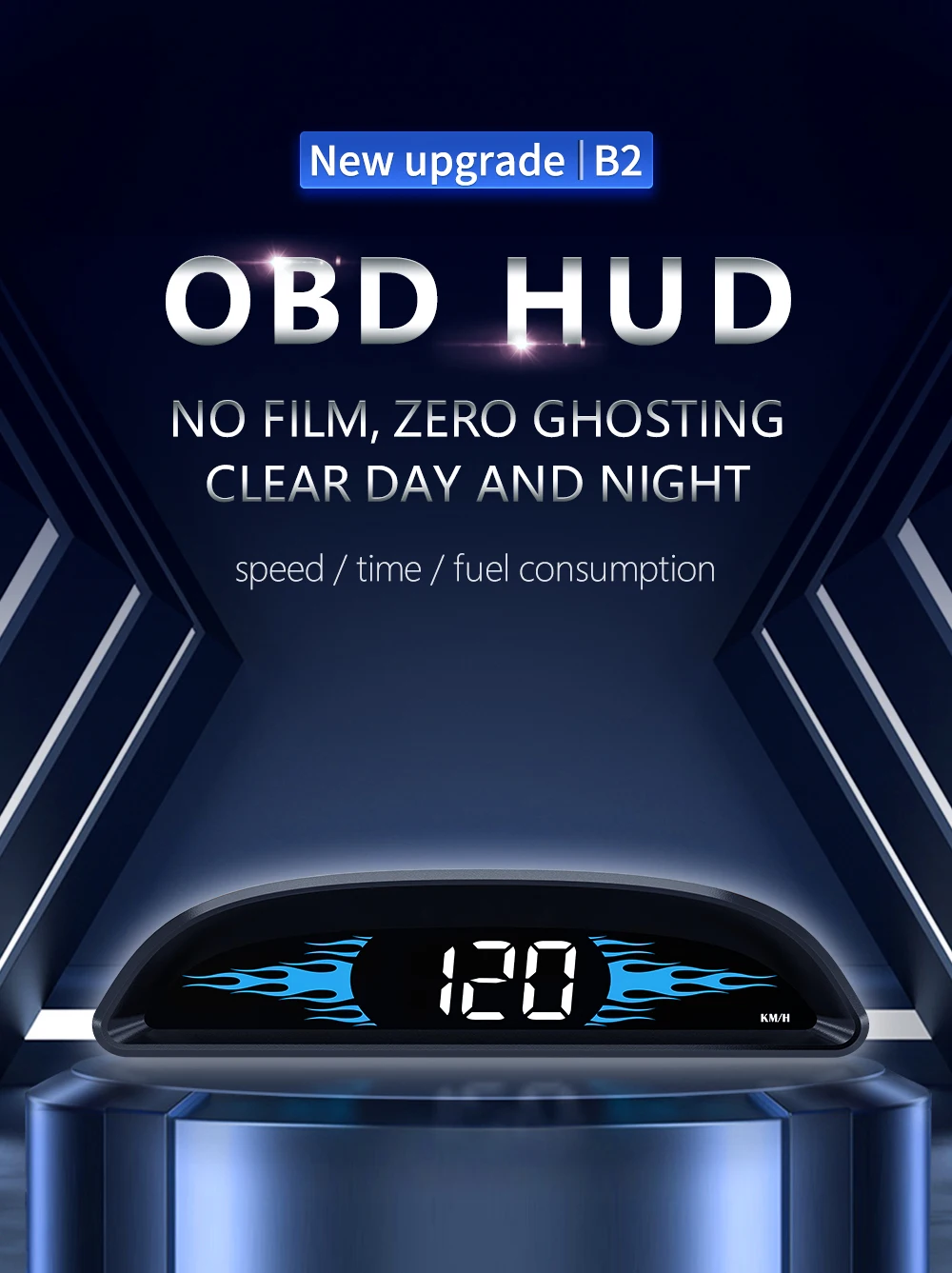 G2 B2 Head Up Display GPS / OBD Multifunctional Smart Car HUD Digital Speedomete