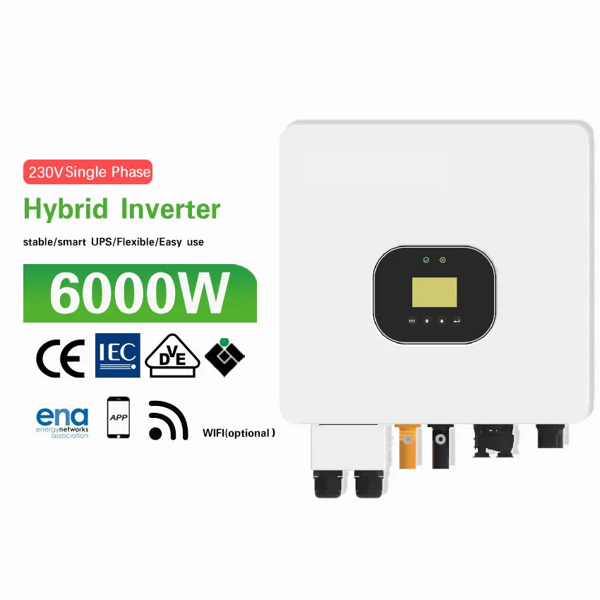 Energycreative 3Kw 4Kw 5Kw 6Kw Inverter Solare Off Grid On Grid Inverter Ibrido Dual Mppt Inverter Solari