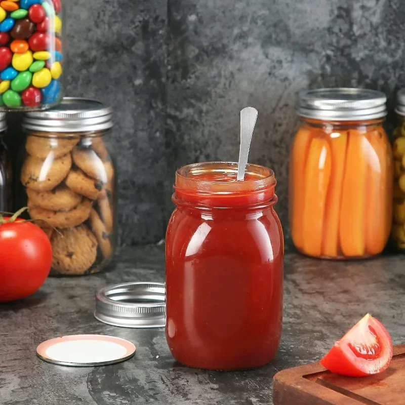 16 oz Wide Mouth Mason Jars 12 Pack Glass Canning Jars with Airtight Lids and Bands 2