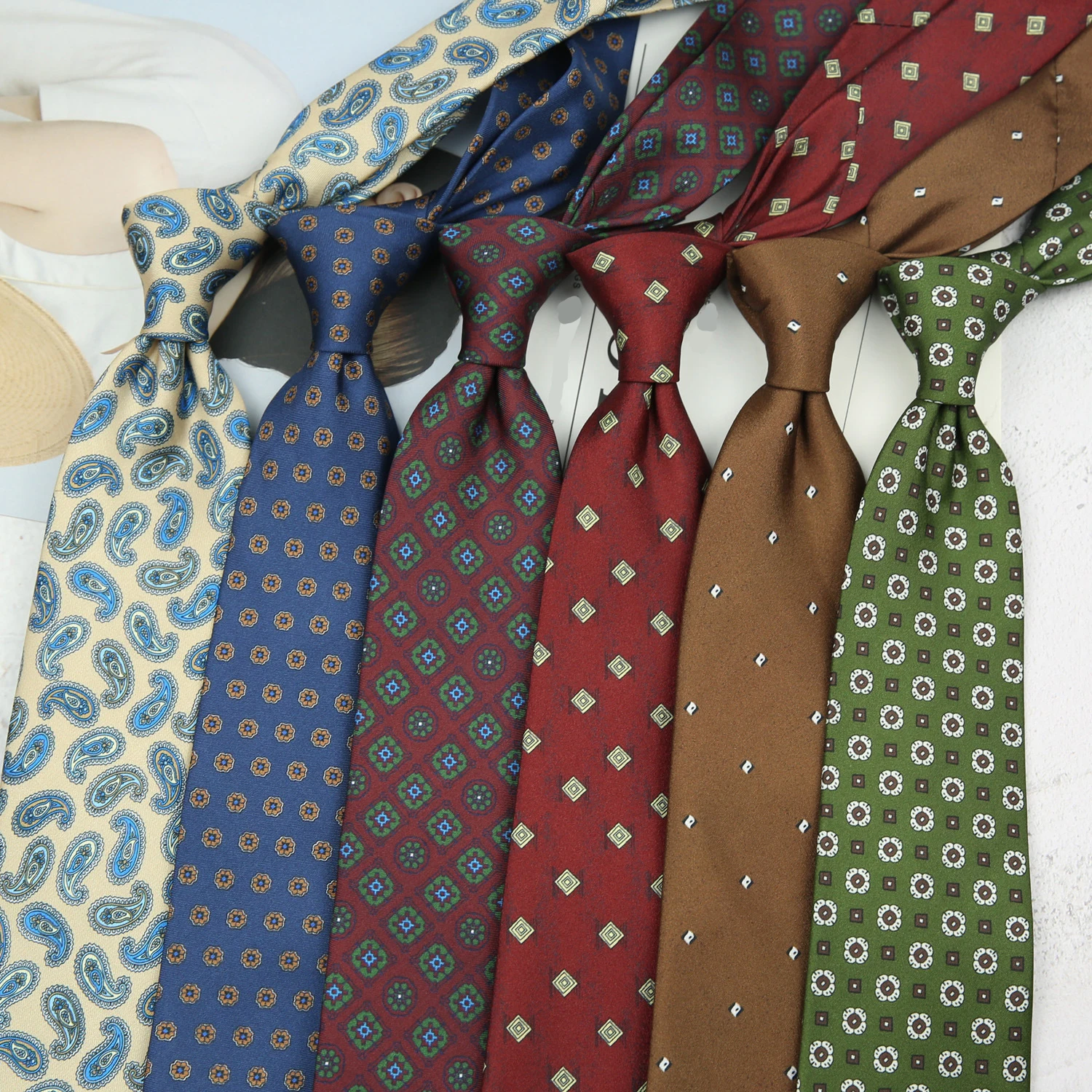 

Linbaiway Men's Floral Jacquard Neck Ties for Man Business Slim Tie Gravata Wedding Party Neckties Neckwear Tuxedos Cravats
