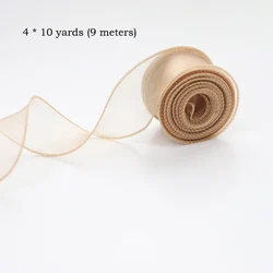 Elegant Chiffon Silk Ribbon for Crafting and Decoration (10 Yards/Roll) (Gold)